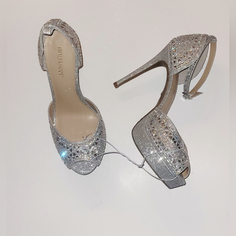 Thalia Sodi Rhinestone Encrusted Platform Heels. Size 8.5. Worn once